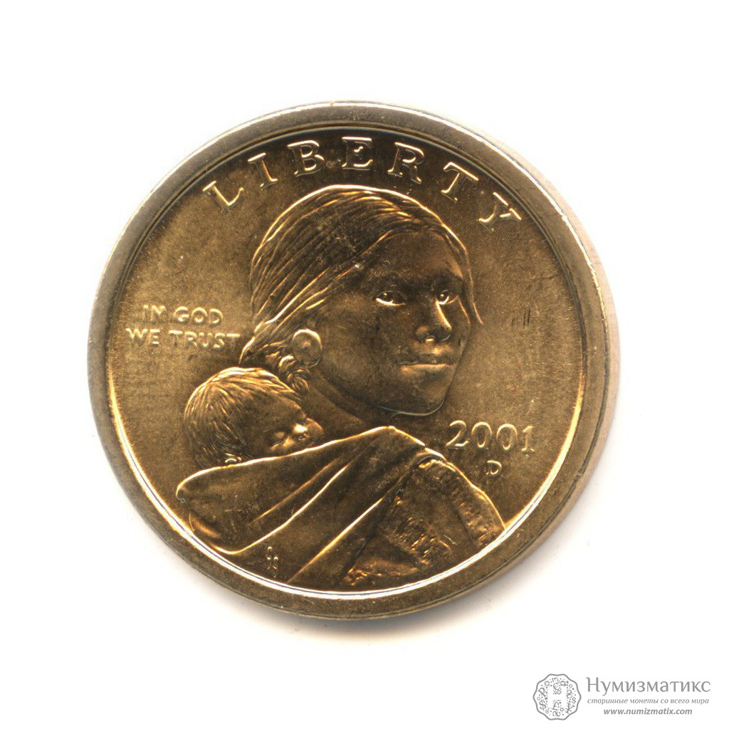 1 доллар 2001 P (UNC). США, Соединенные Штаты Америки (1981-2018)